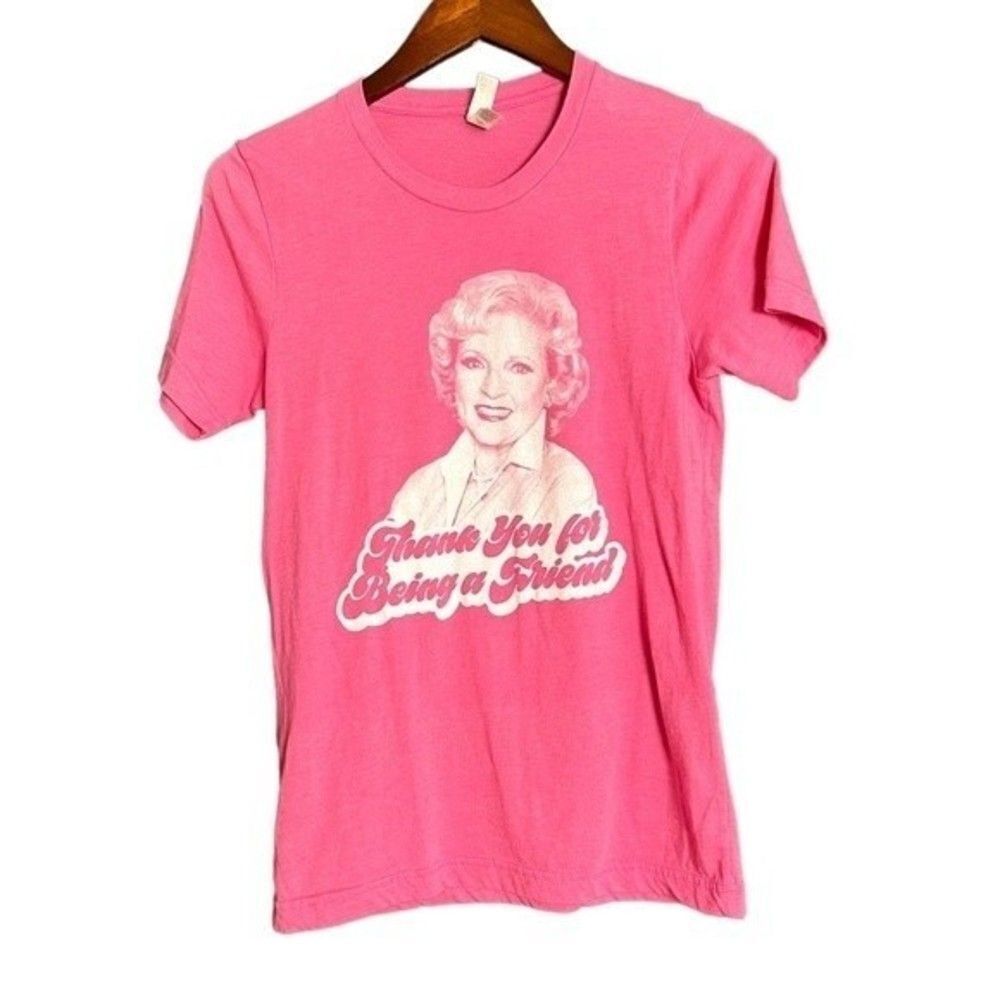 Betty White Hot Pink "Thank you for being a friend" short sleeve t-shirt small